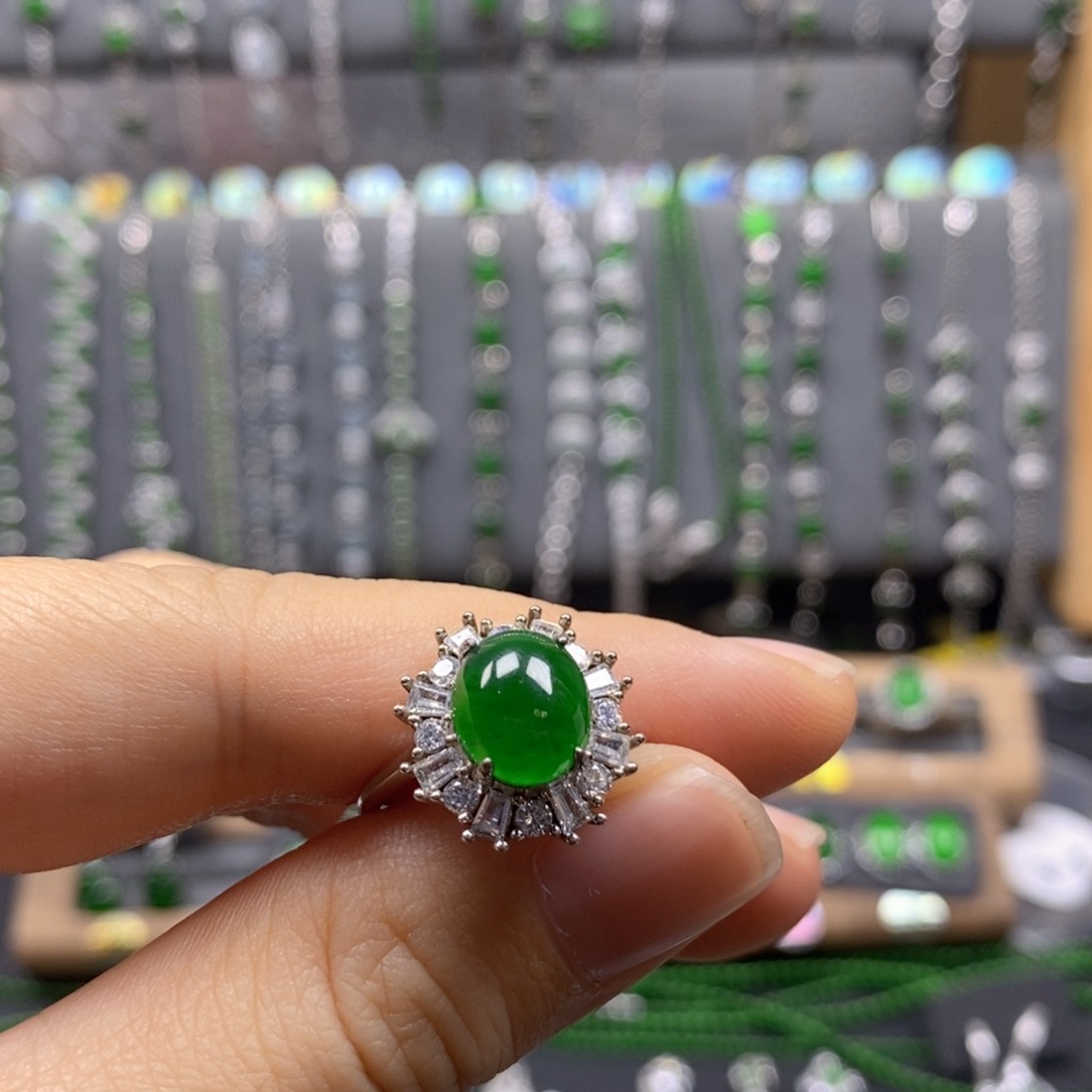 颈饰银S925镶嵌翡翠28号