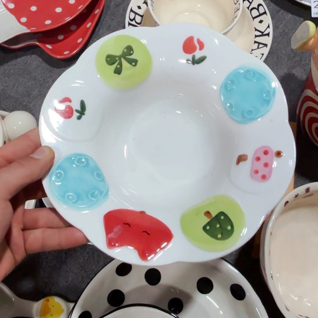 陶瓷元气森林六寸花朵碗