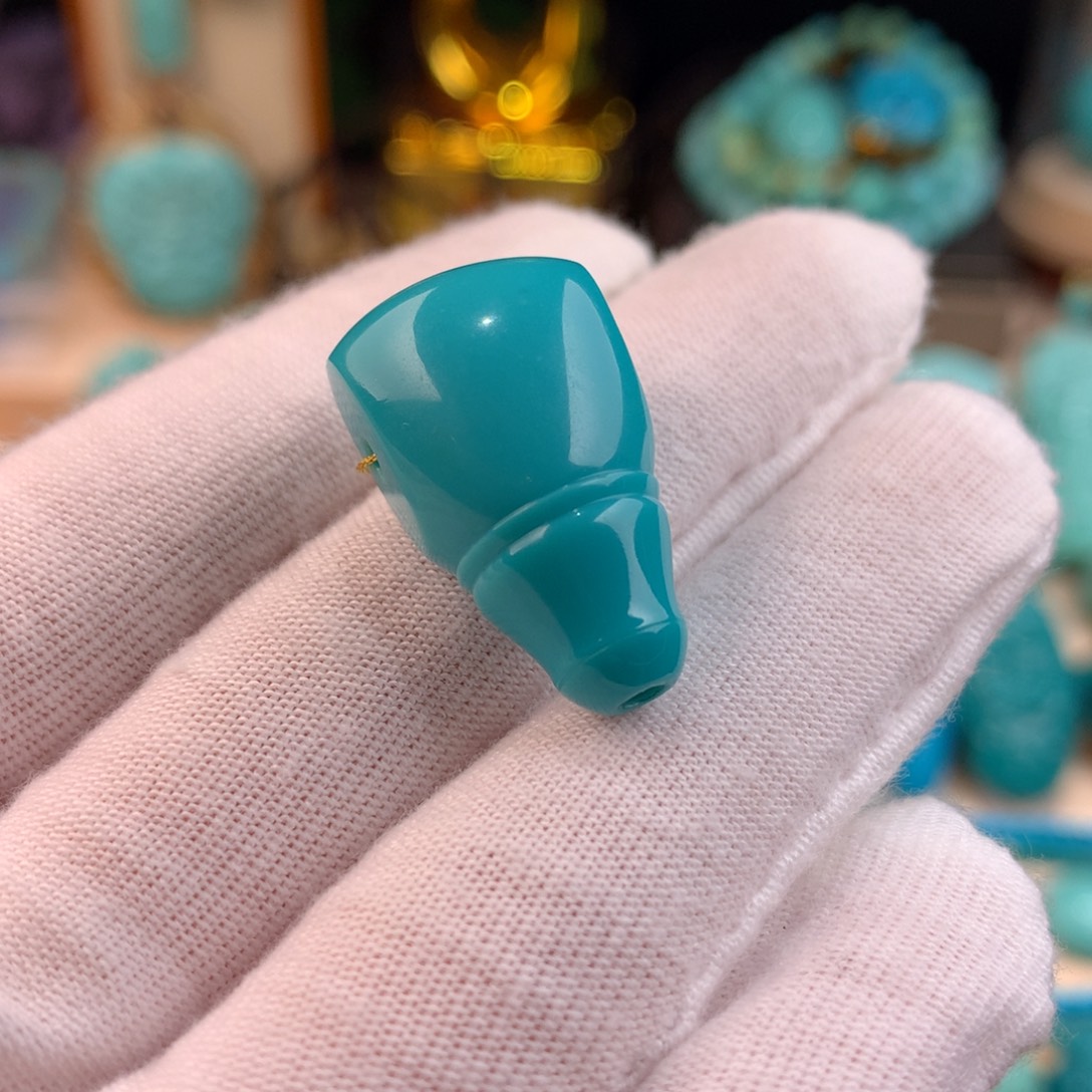 绿松石未镶嵌三通卡14.5