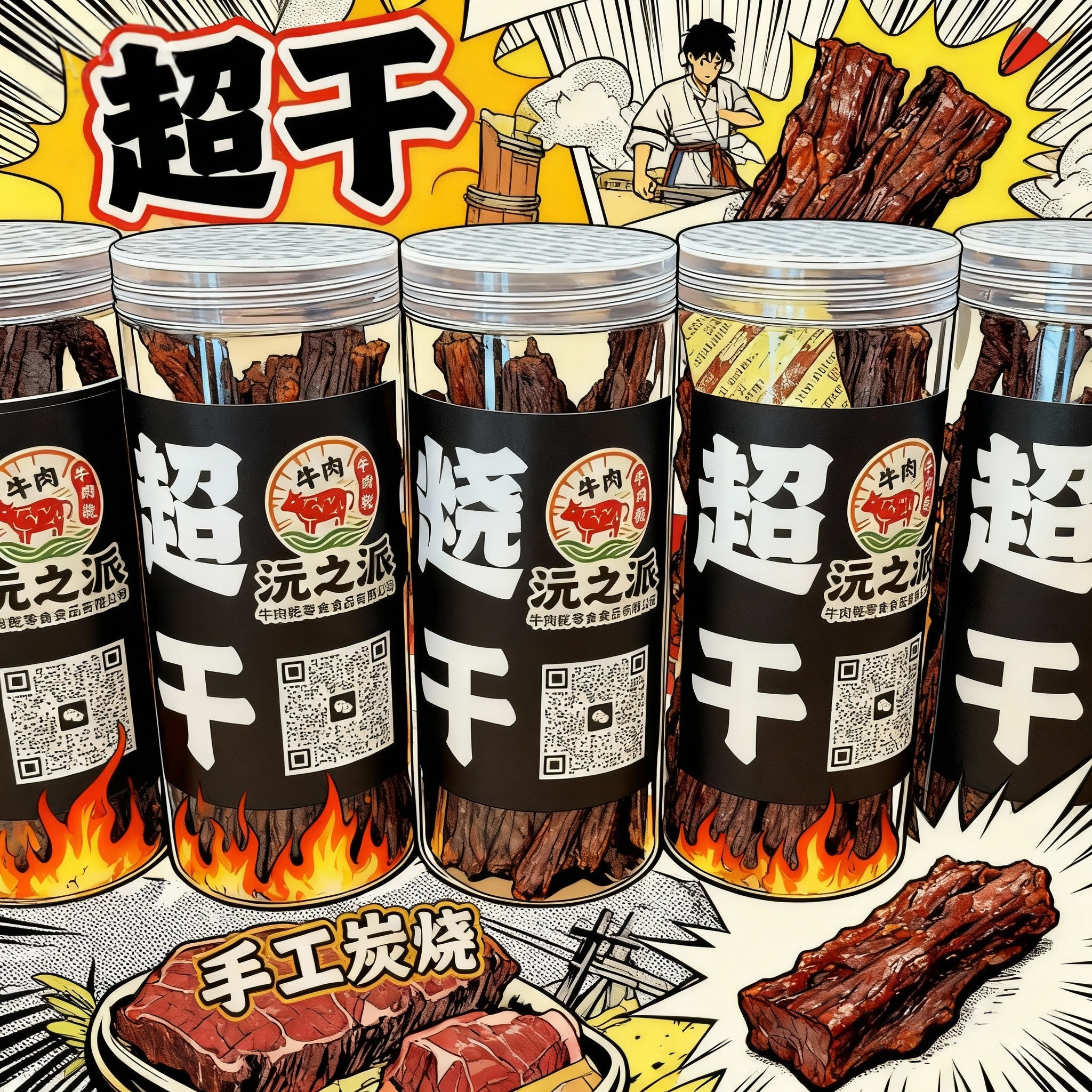 【配送到家或到店自取】手工果木炭烧潮汕小黄牛肉干【超干】