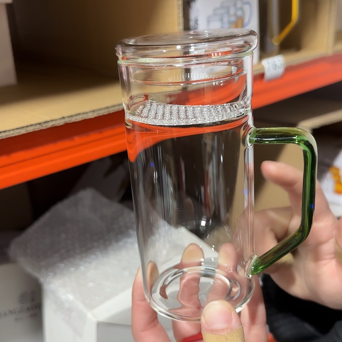 818号高硼硅玻璃月牙杯带盖