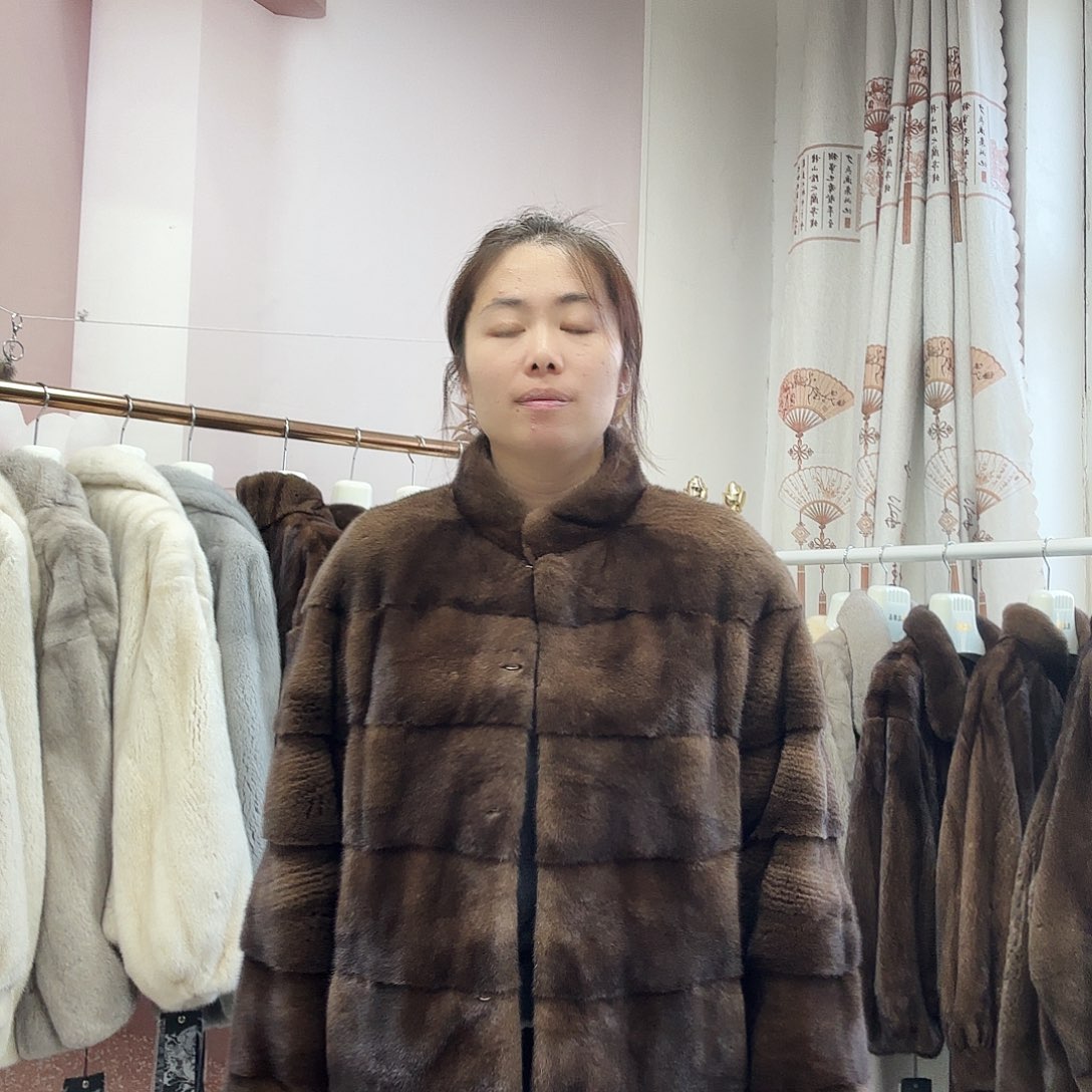 咖啡母皮横排立领