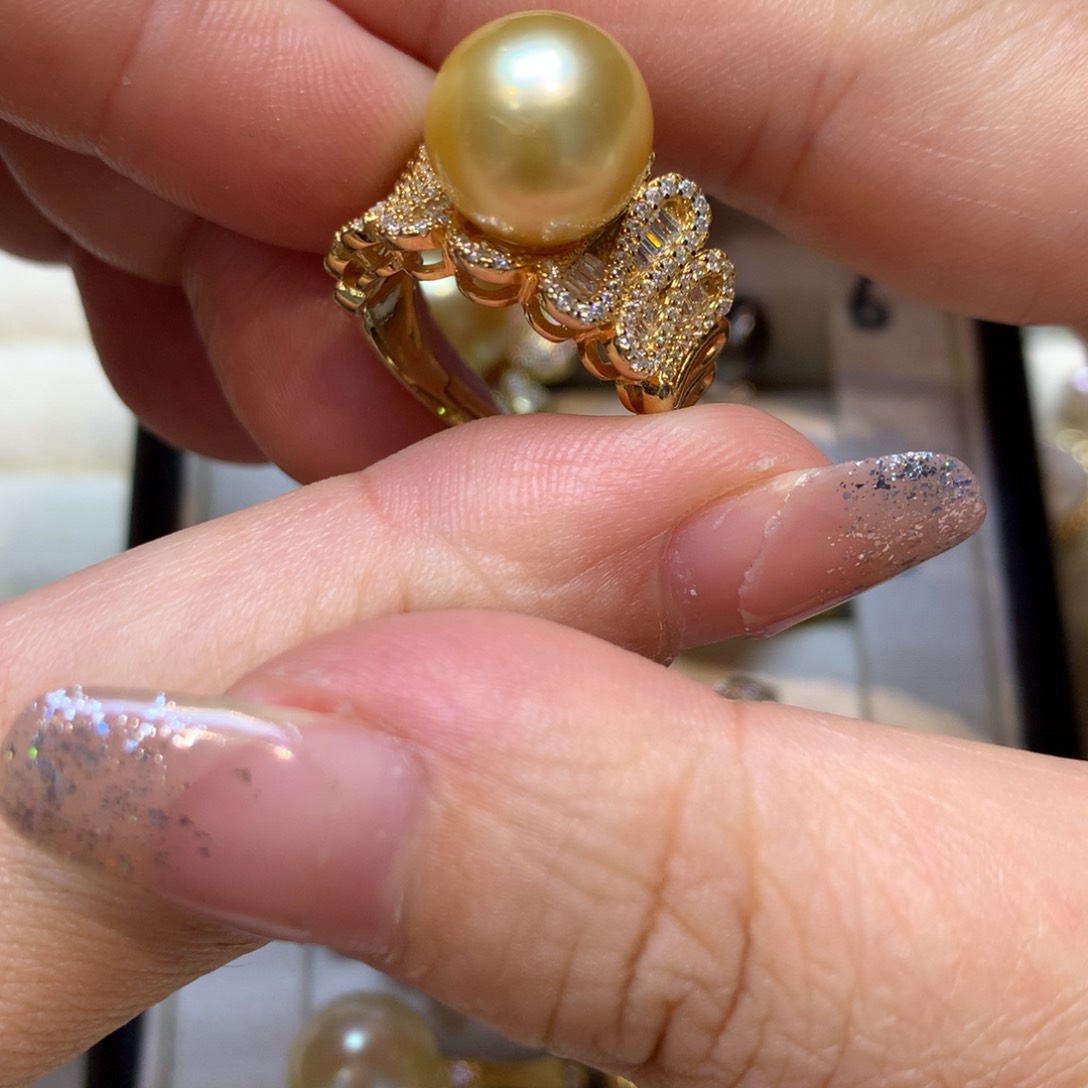 海水珍珠戒指银S925镶嵌