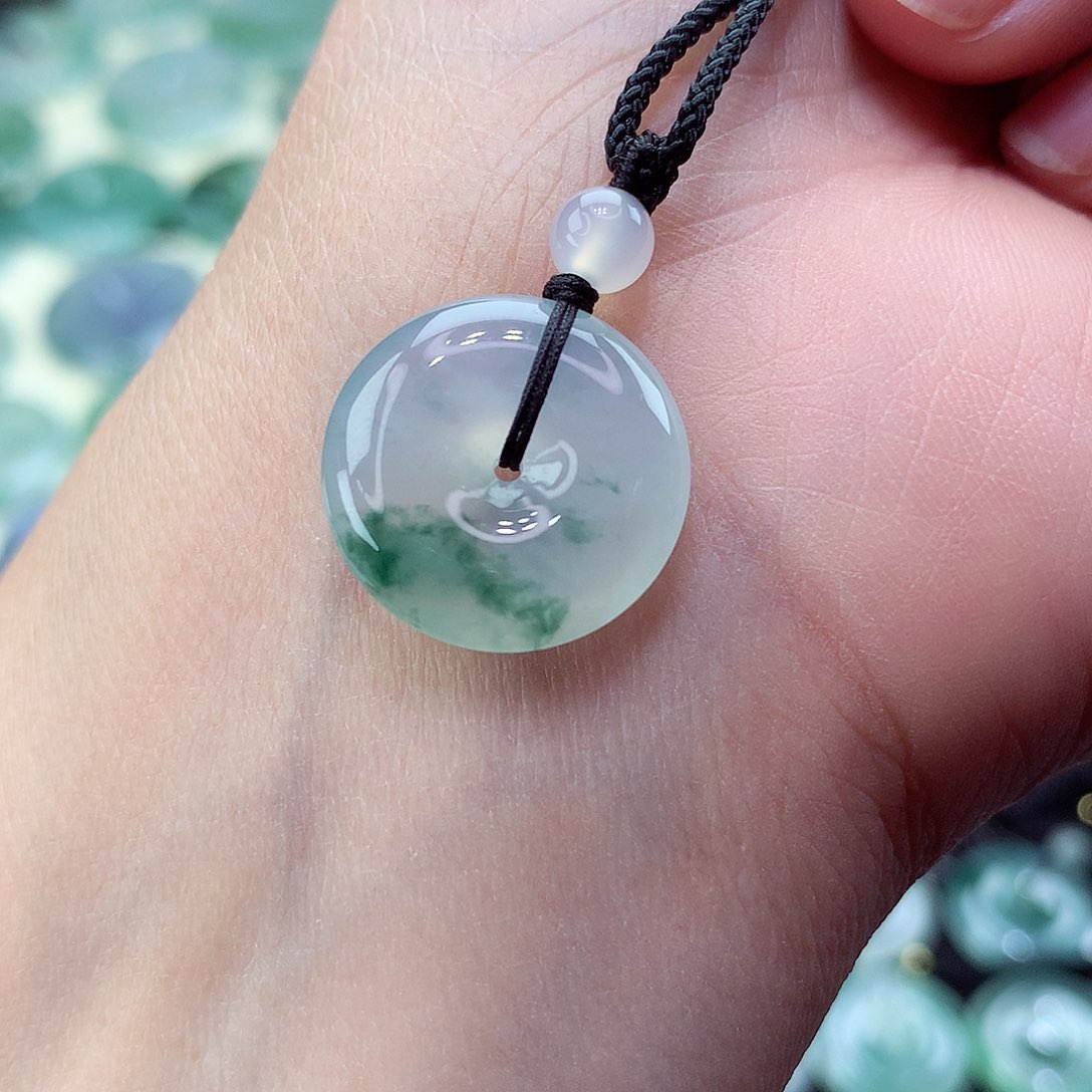 翡翠颈饰未镶嵌编号21尺寸17.9-5.0