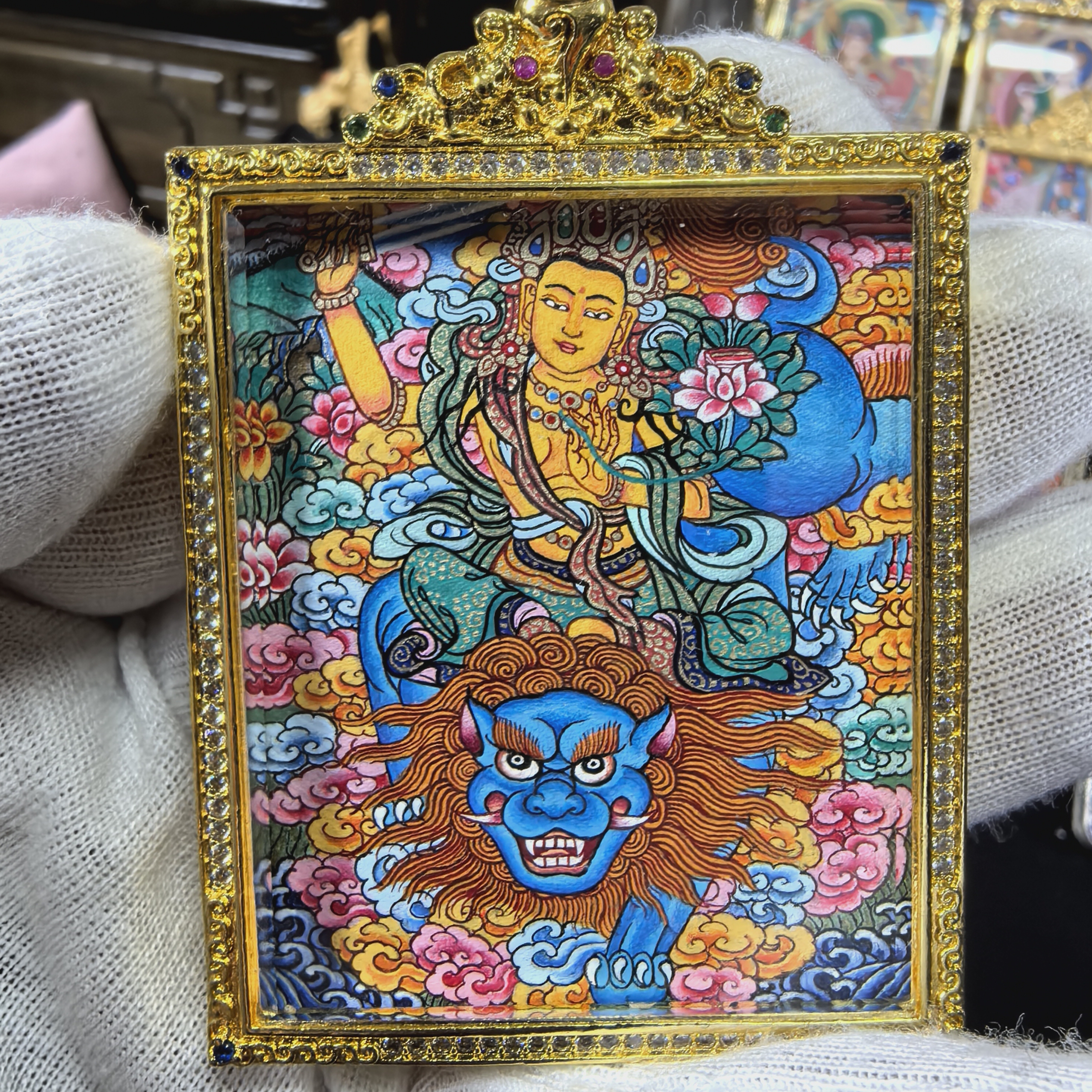 文殊菩萨手绘唐卡