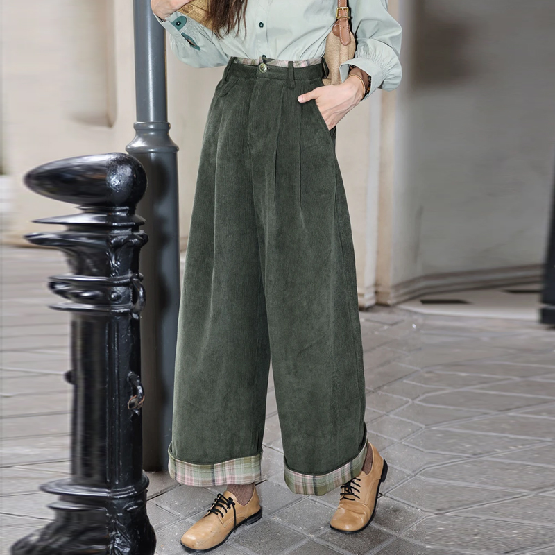 2025港风复古阔腿高腰显瘦休闲长裤设计感潮流日常百搭女