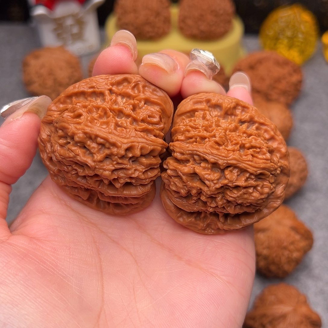 把件文玩核桃毕业精品精配三角疆45全品克48+