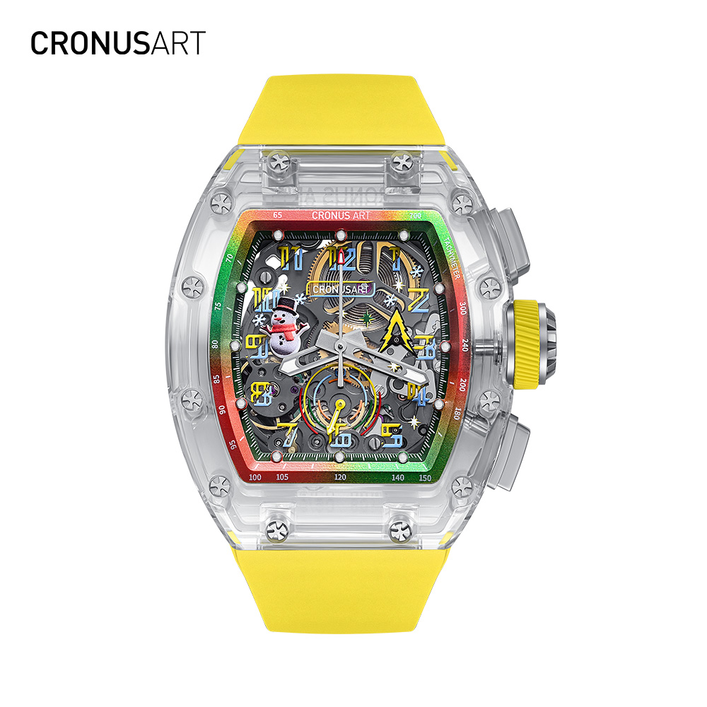 Cronusart克洛斯-圣诞系列-手表-蓝宝石机械腕表时尚潮流炫酷礼物