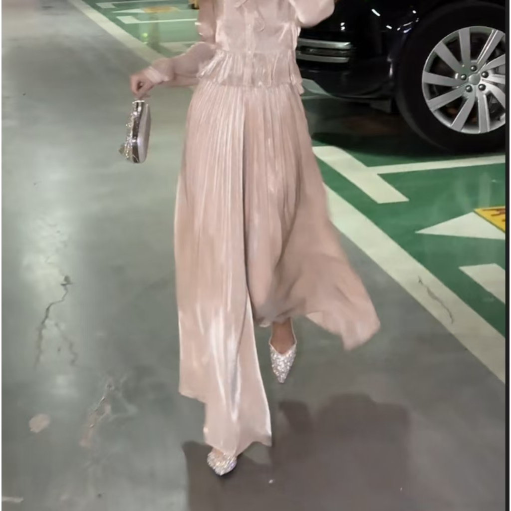 【琉璃金丝裤】慵懒风显高阔腿裤高腰显瘦裙裤宽松垂感春夏穿搭