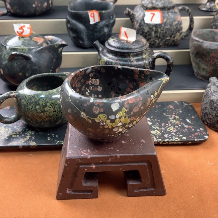 天**福天然梅花玉茶杯茶杯