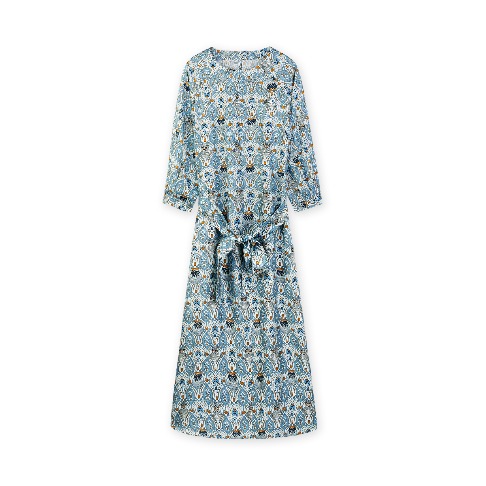 【金多乾】(左谜）斜纹绸桑蚕丝连衣裙YJHY-H962186收腰印花