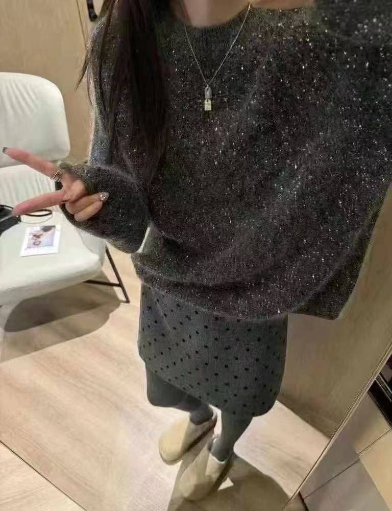 格调美美 999新款亮片针织毛衣常规版