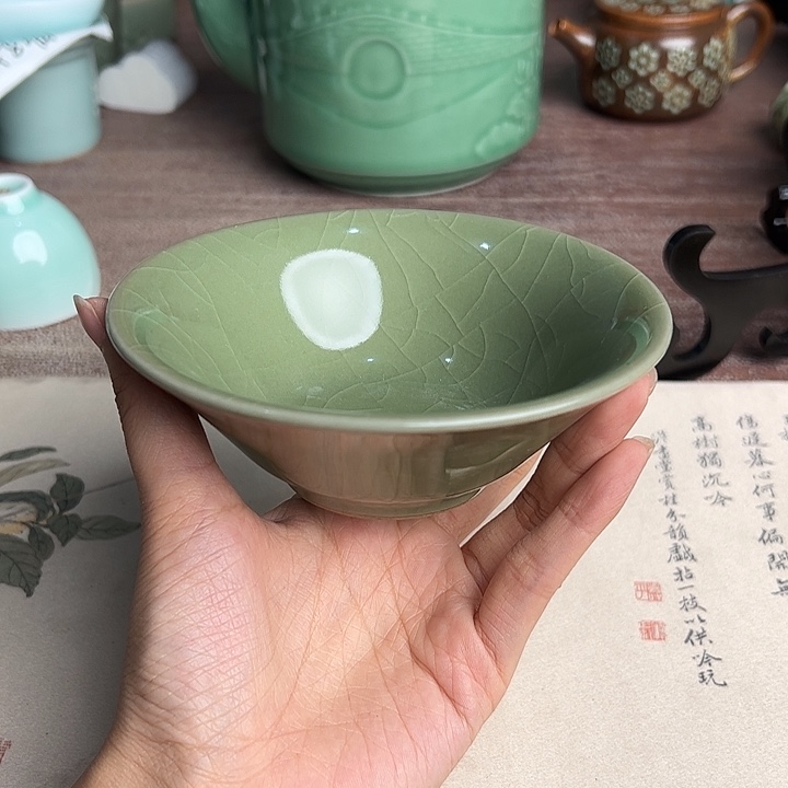 龙泉云间青瓷小米茶器
