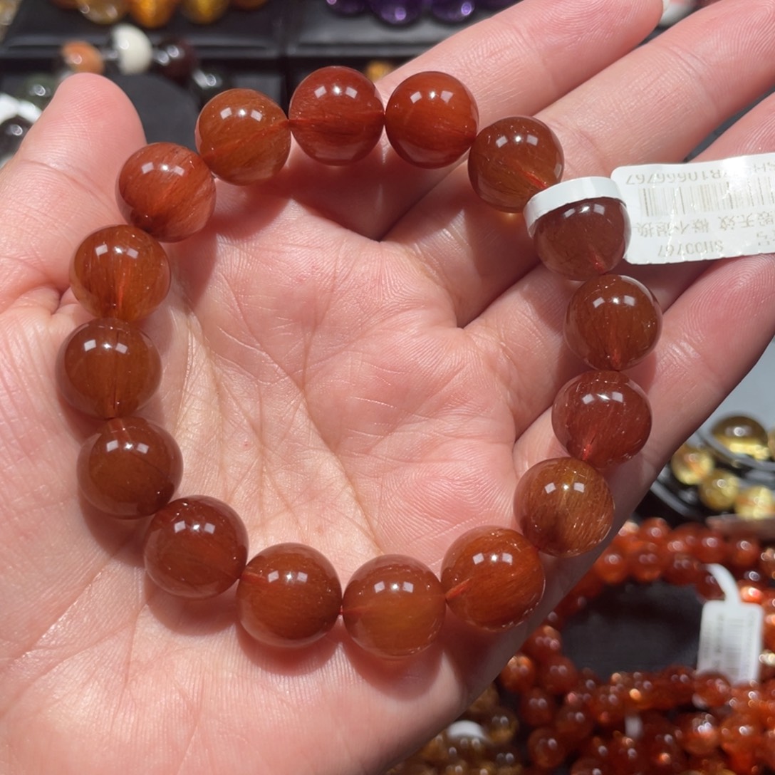 手链水晶未镶嵌红发晶13mm左右