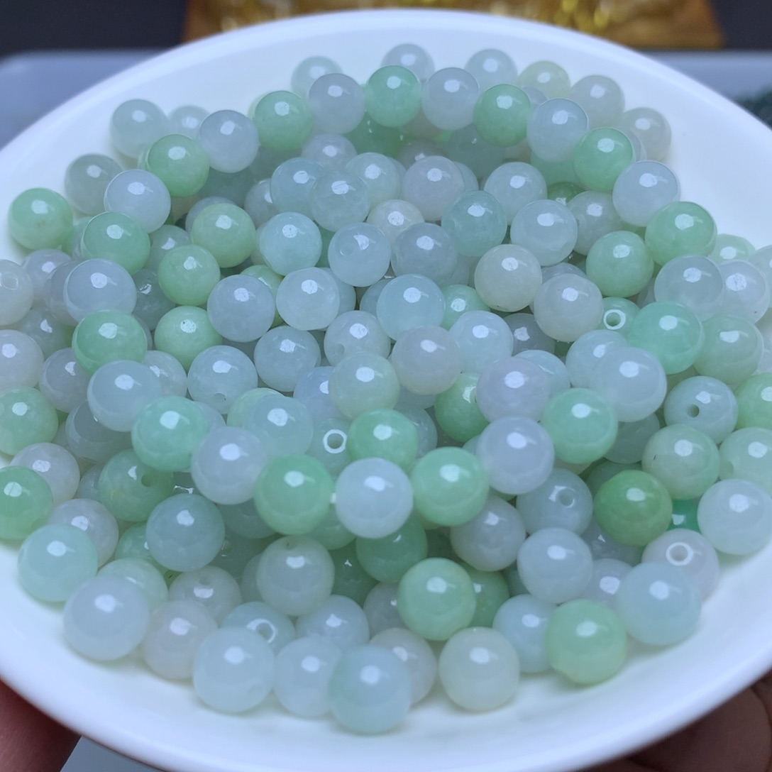 【闪购商品】翡翠手链未镶嵌卡7冰绿白20个