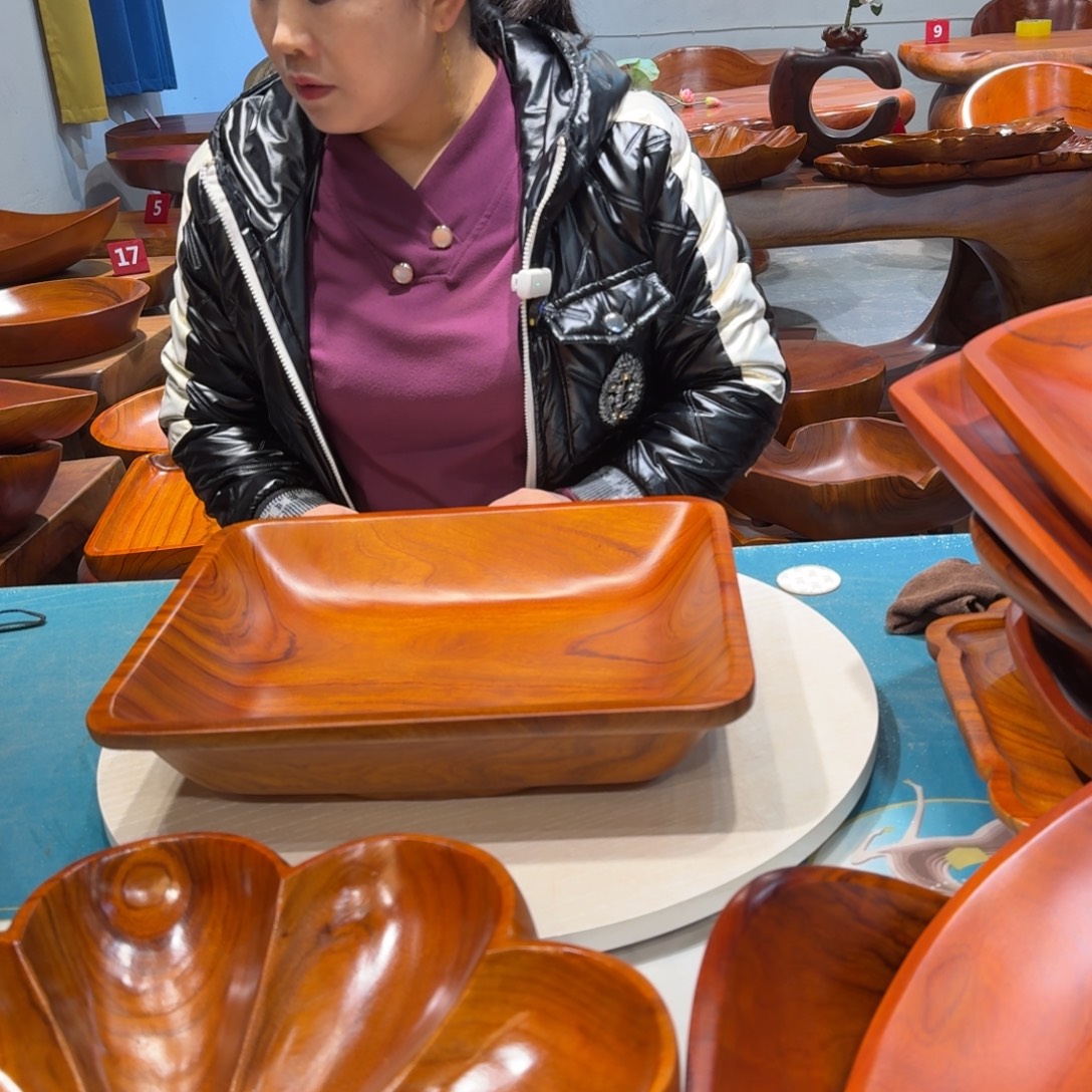 香樟木香樟实木方形果盘