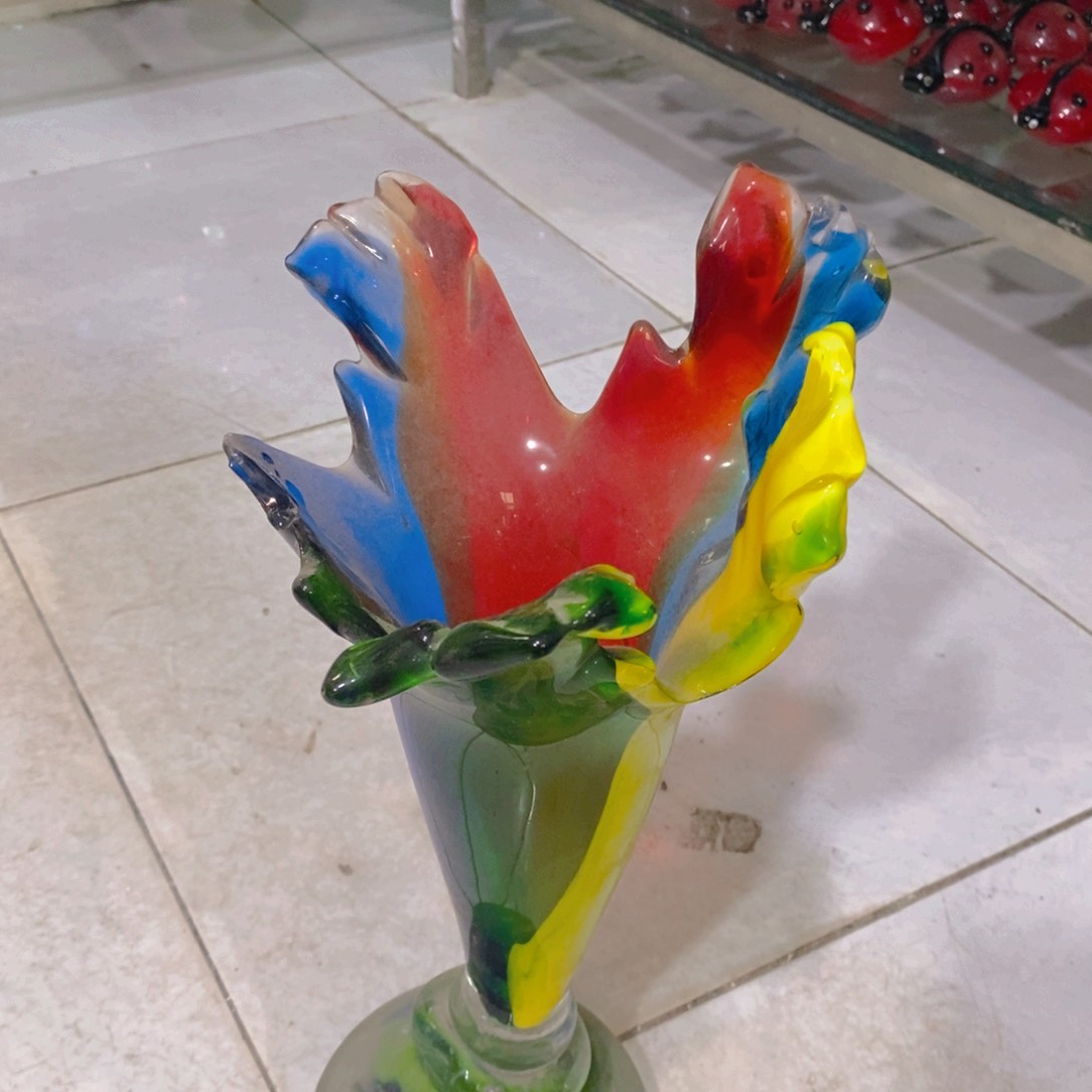 摆件牛****花淄博博山琉璃