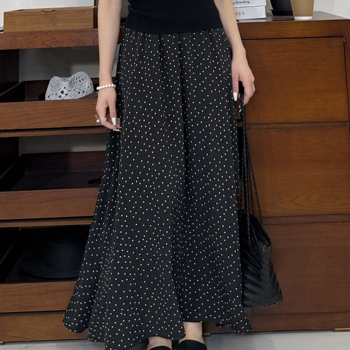 euri波尔卡圆舞丨100桑蚕丝丨16姆米真丝双绉大摆半身裙-MY6035