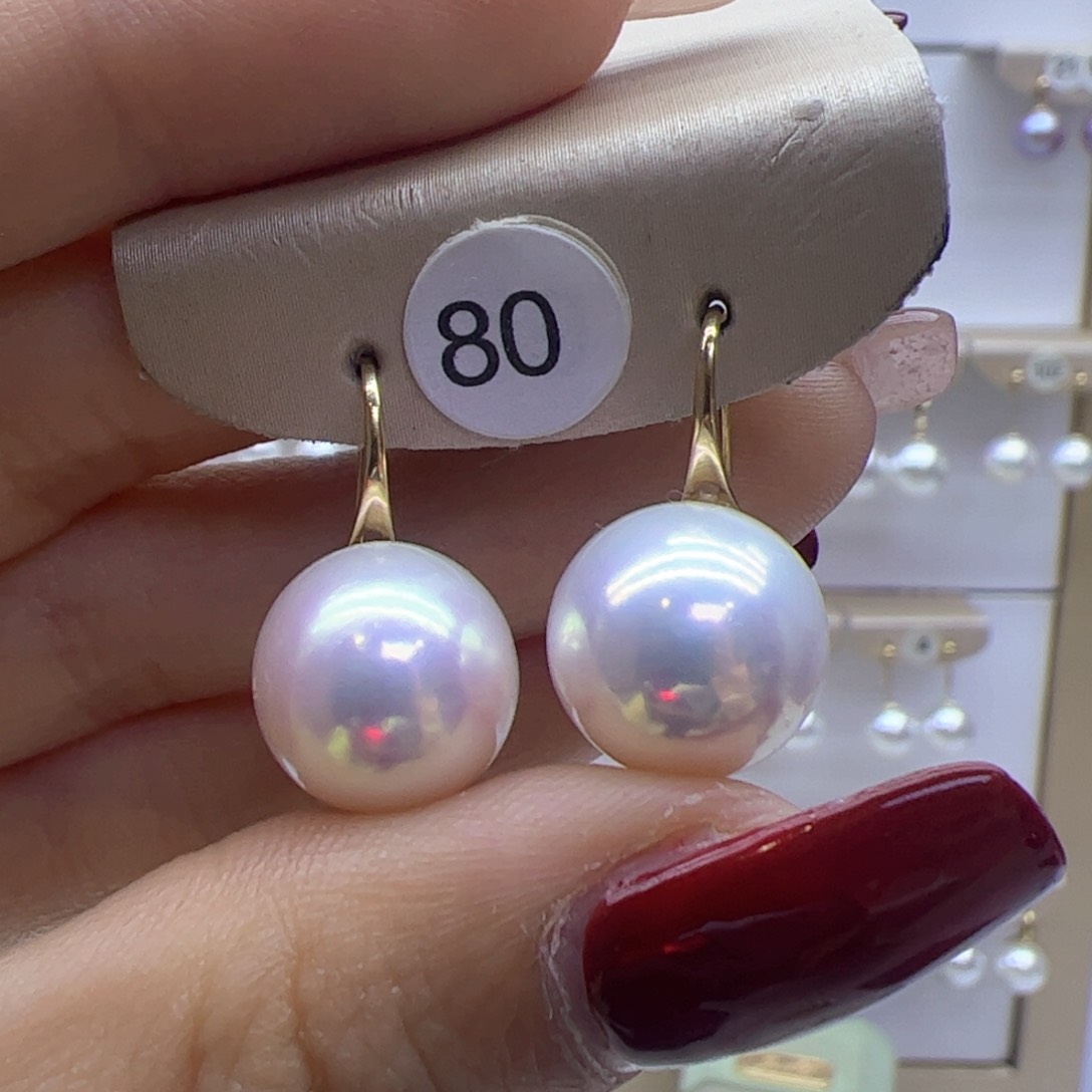 淡水珍珠耳饰18K金镶嵌