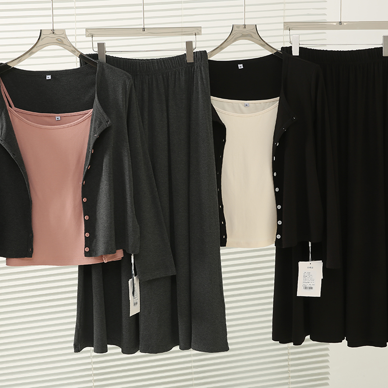 懒人休闲慵懒感三件套大码宽松时尚外穿减龄套装343205