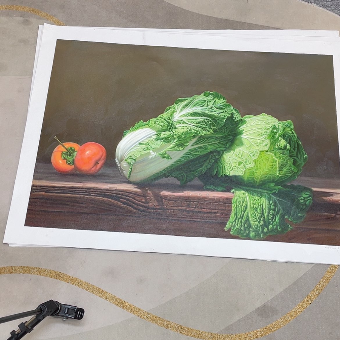 【闪购商品】油画新品高货70×100写实百财白菜手绘油画