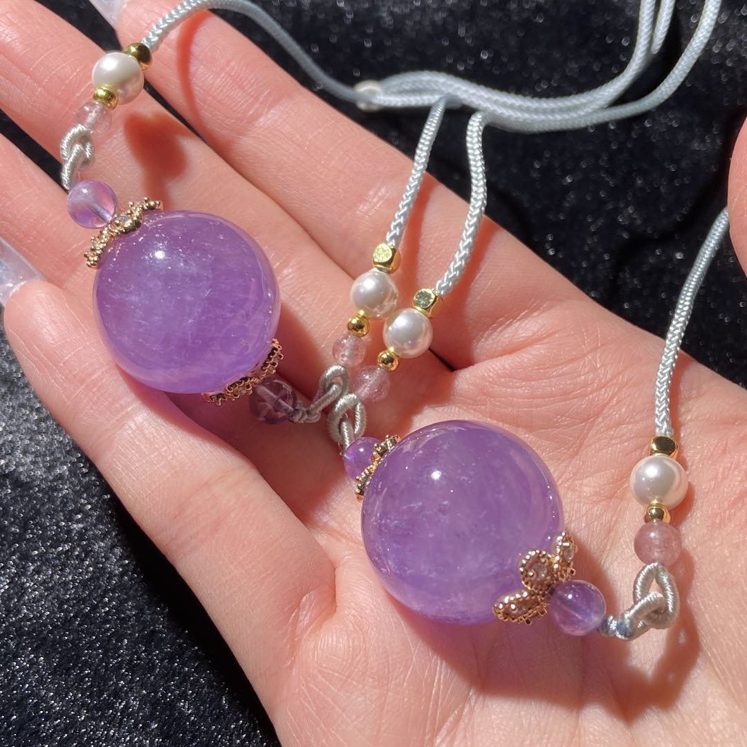 【星浩珠宝】紫水晶吊坠1-7T92L30【多样性发一件】22mm配绳