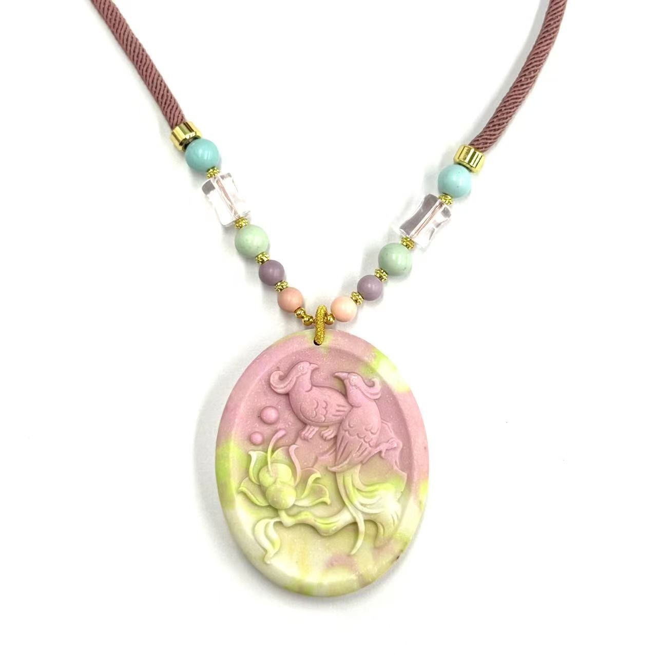 x792-国风气质设计款扁鹊玛瑙喜上眉梢牌毛衣链-赠礼盒