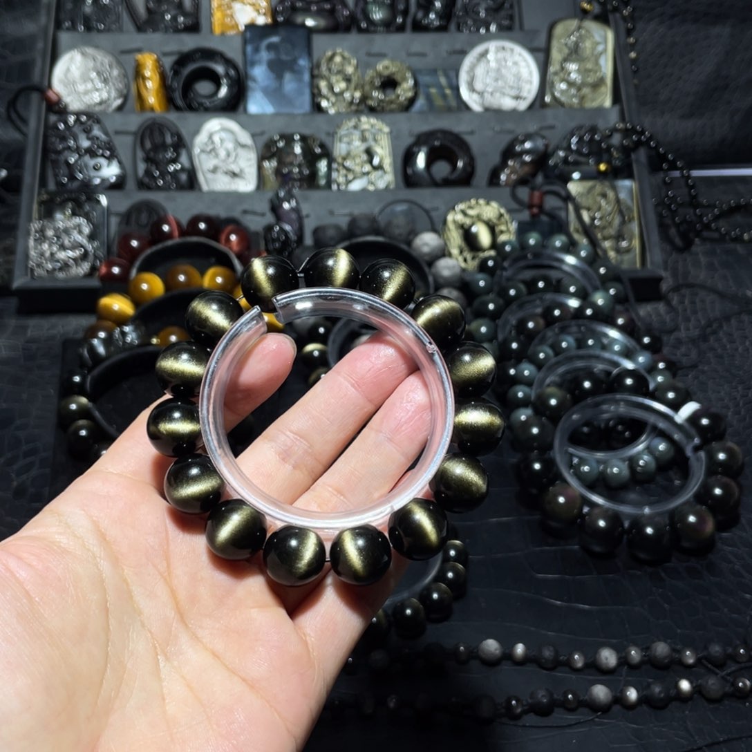 黑曜岩手链未镶嵌末*仔