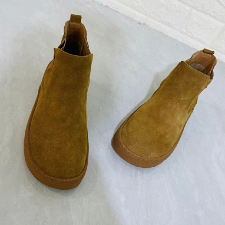 88-57圆头平跟套脚简约百搭舒适时尚潮流反绒女短靴马丁靴