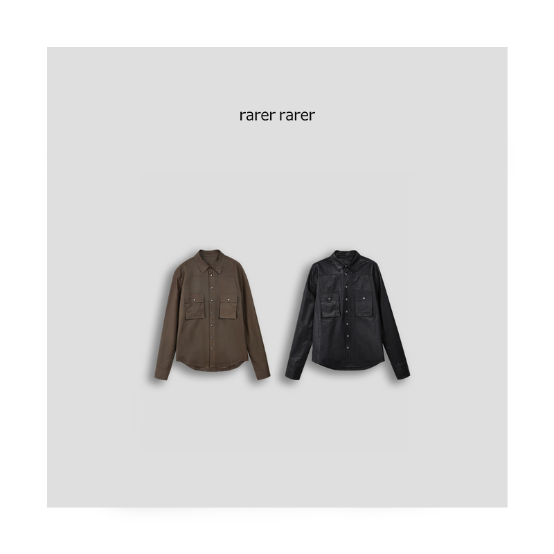 【rarer rarer】25AW CH两色十字架显瘦童军花皮衣衬衫 2503068