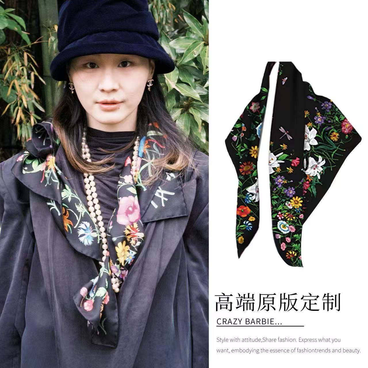 100%桑蚕丝【100cm方巾乔其纱合集】手工卷边夏季防晒披肩围巾百搭