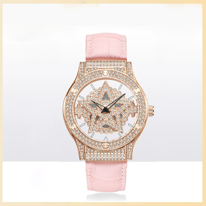 新款时来运转幸运五芒星女表气质镂空腕表5826 H