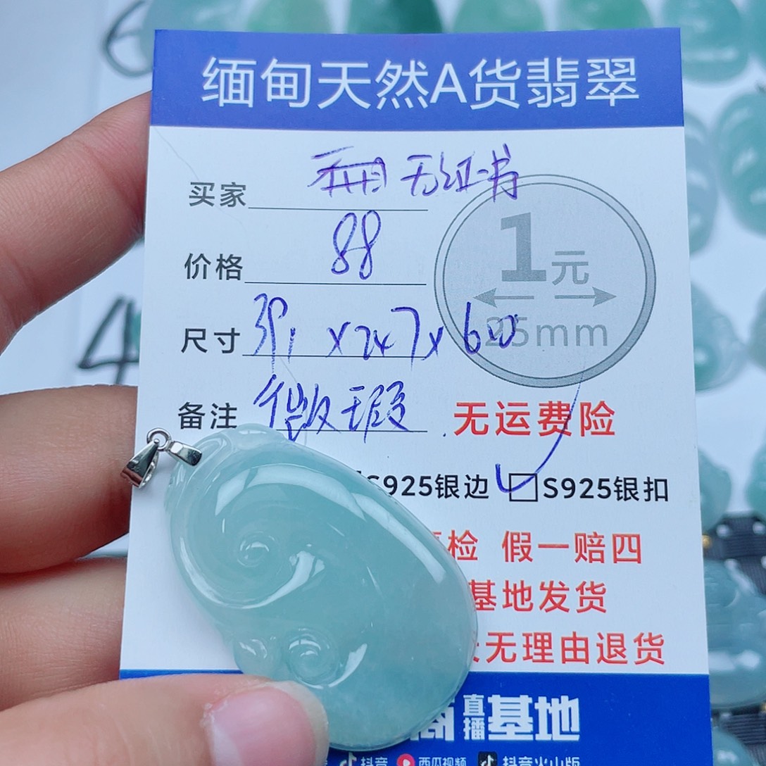 翡翠银S925镶嵌颈饰翡翠