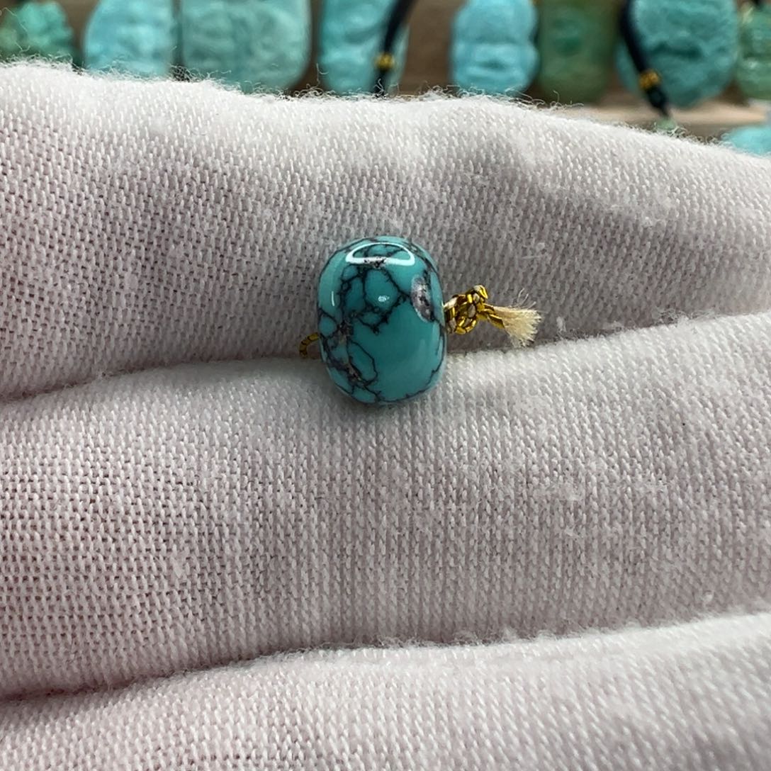 未镶嵌绿松石老型珠 8.6x6.3mm