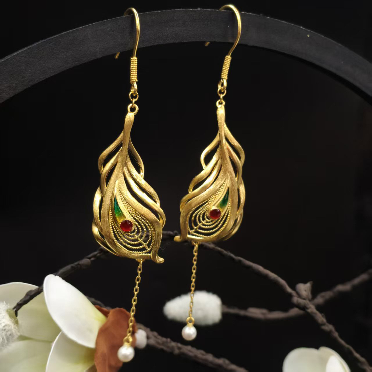 【恒潮珠宝】14.7g足金古法耳饰C