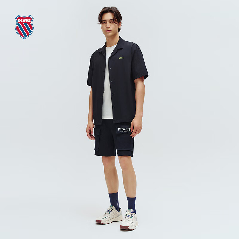 KSWISS盖世威男衬衫 夏季 舒适百搭经典时尚简约短袖衬衣1010764
