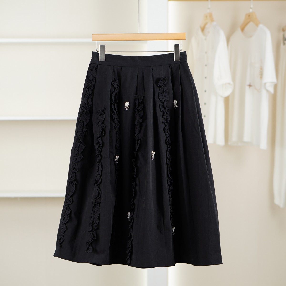 麦迪尚品【芭】51205223 木耳花边百搭半身裙春夏女装专柜撤柜