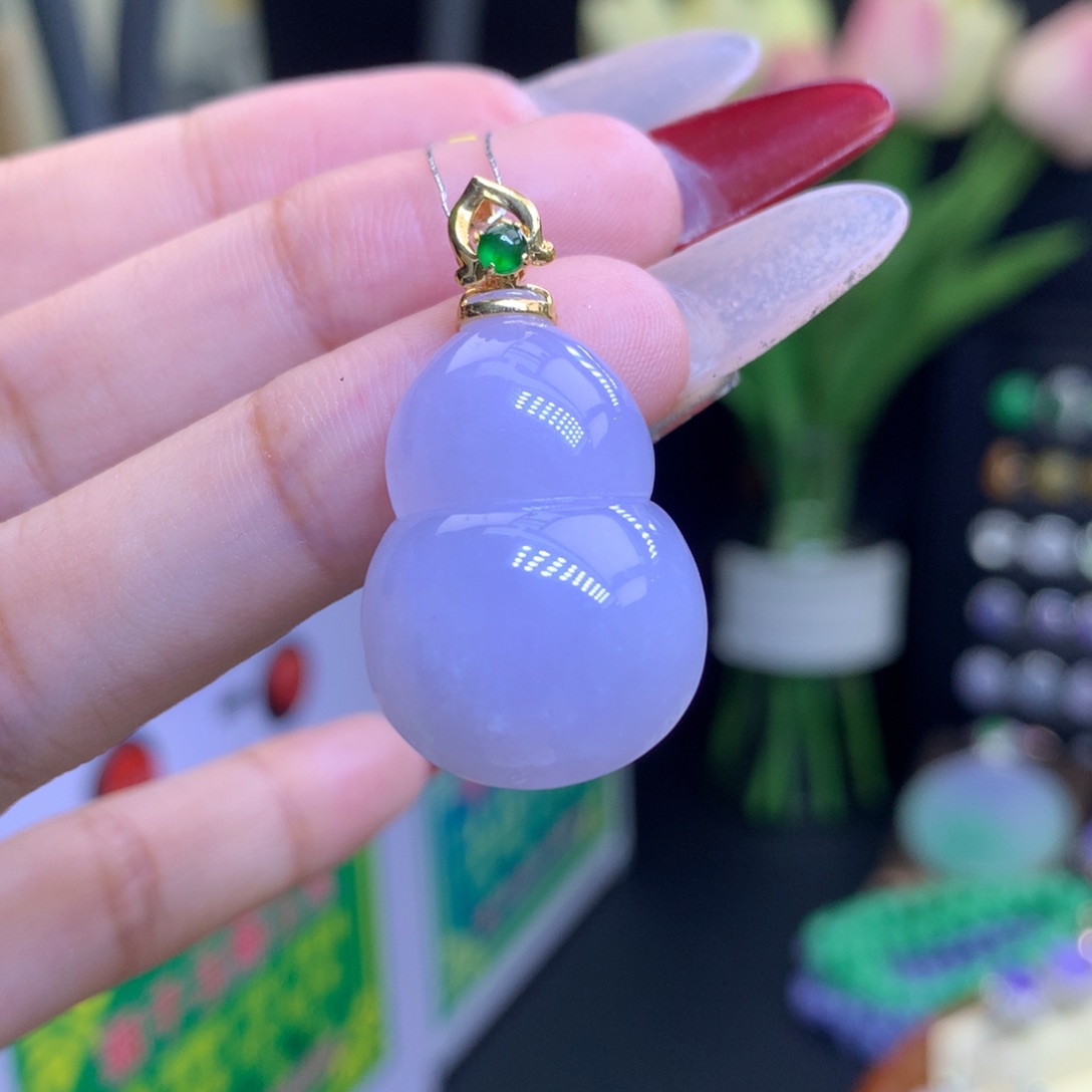 翡翠颈饰18K金镶嵌天然