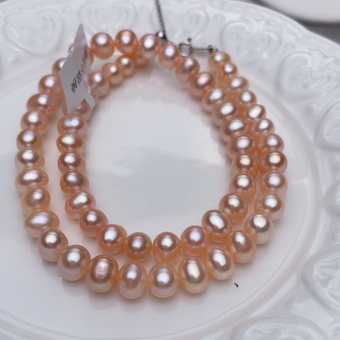 淡水珍珠颈饰银S925镶嵌7-8mm