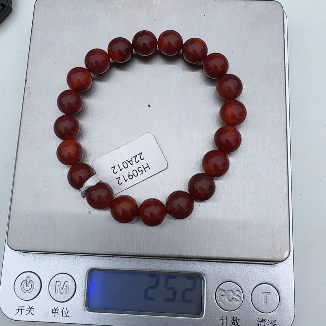 南红玛瑙手链未镶嵌江*溪原矿南红手串9mm➕瓦西车厘子