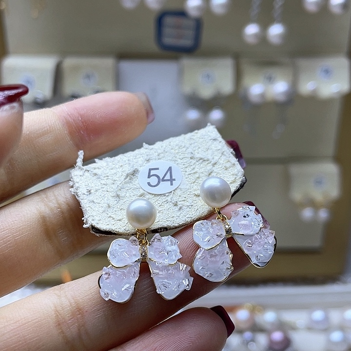 淡水珍珠耳饰银S925镶嵌