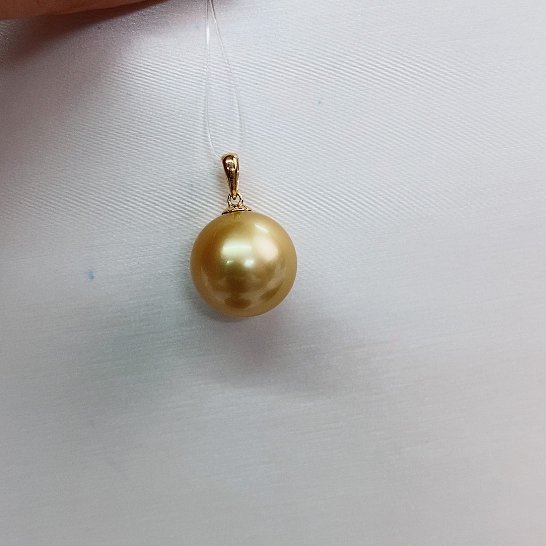 吊坠(不含链)18K金镶嵌海水珍珠13-14