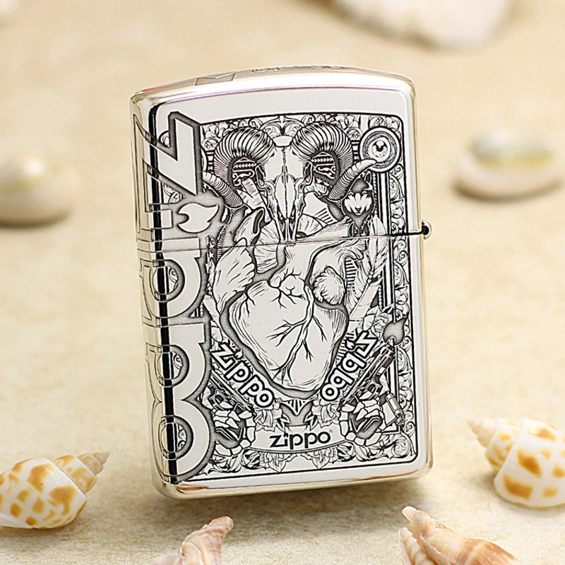 Zippo正品打火机/纯银精雕万宝路领头羊 DY9918DK