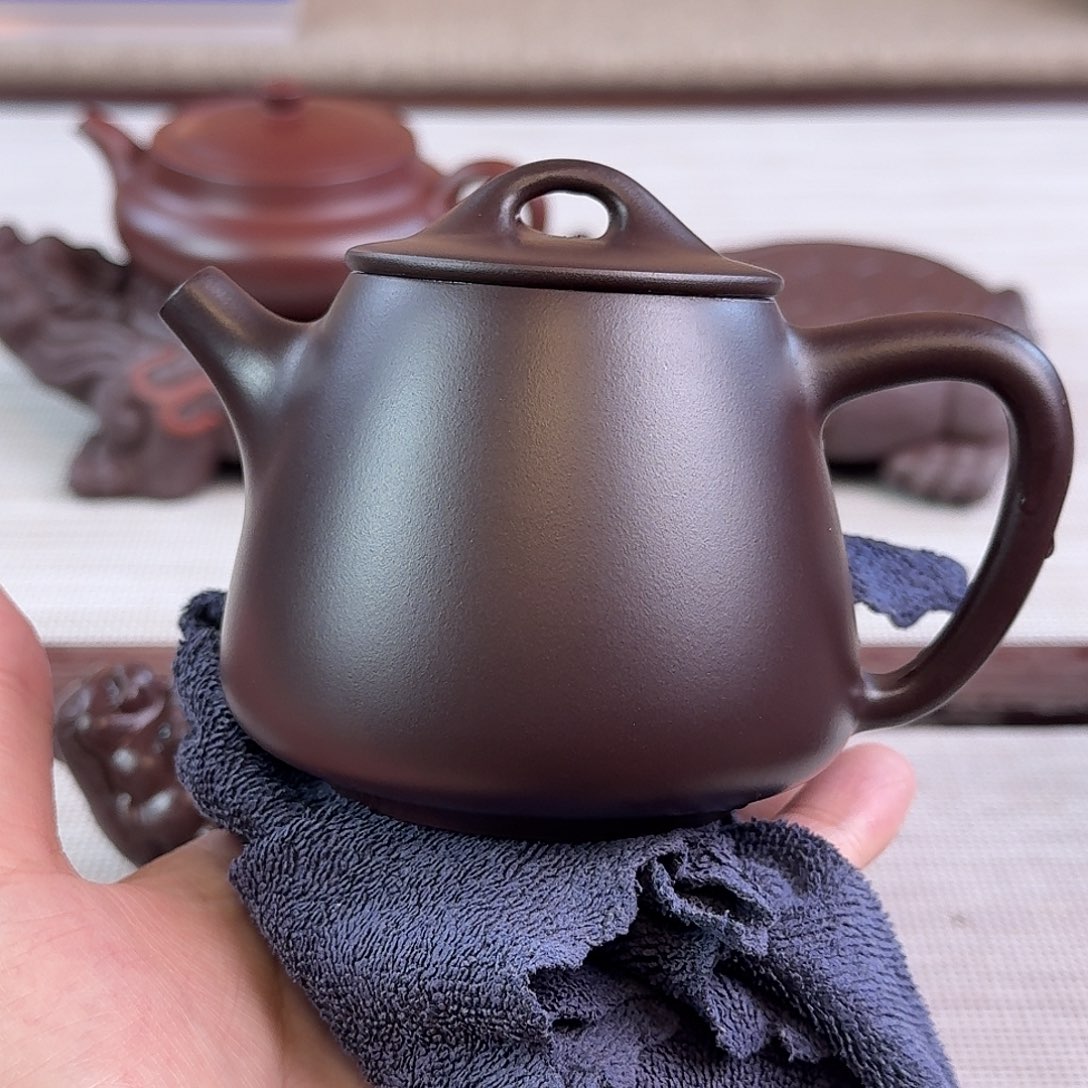 紫砂茶壶220cc老紫泥高石瓢