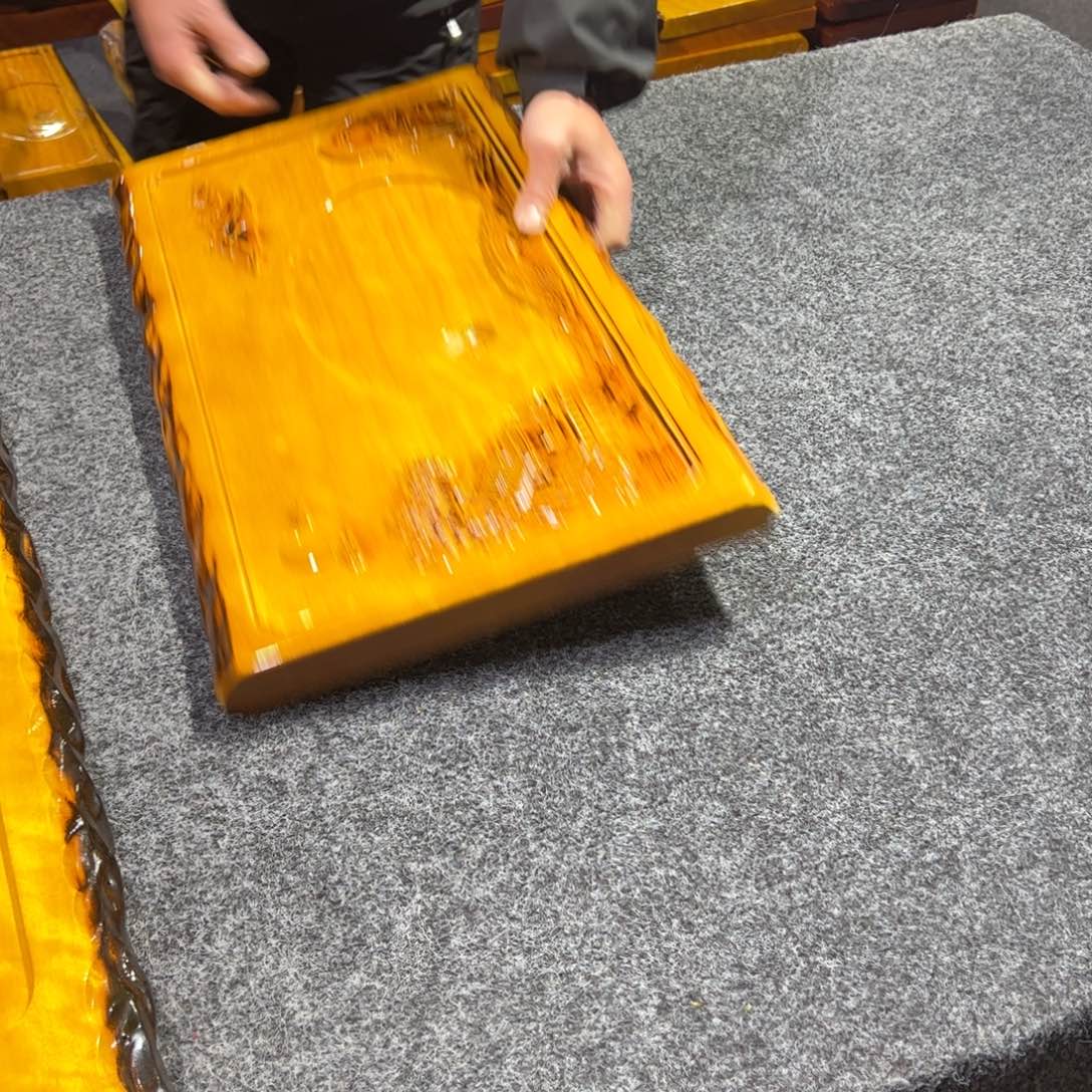 用***0缅甸大叶金丝楠实木茶盘实木