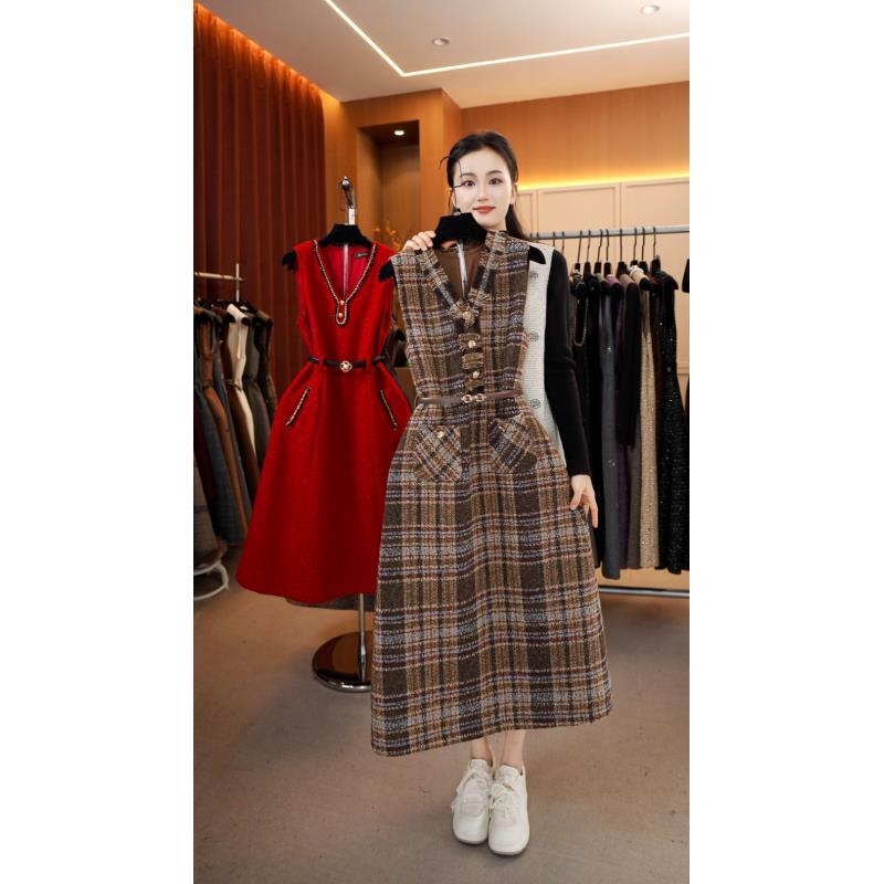 【宠粉价】赫本风轻奢美拉德气质无袖设计连衣裙NH-WX202