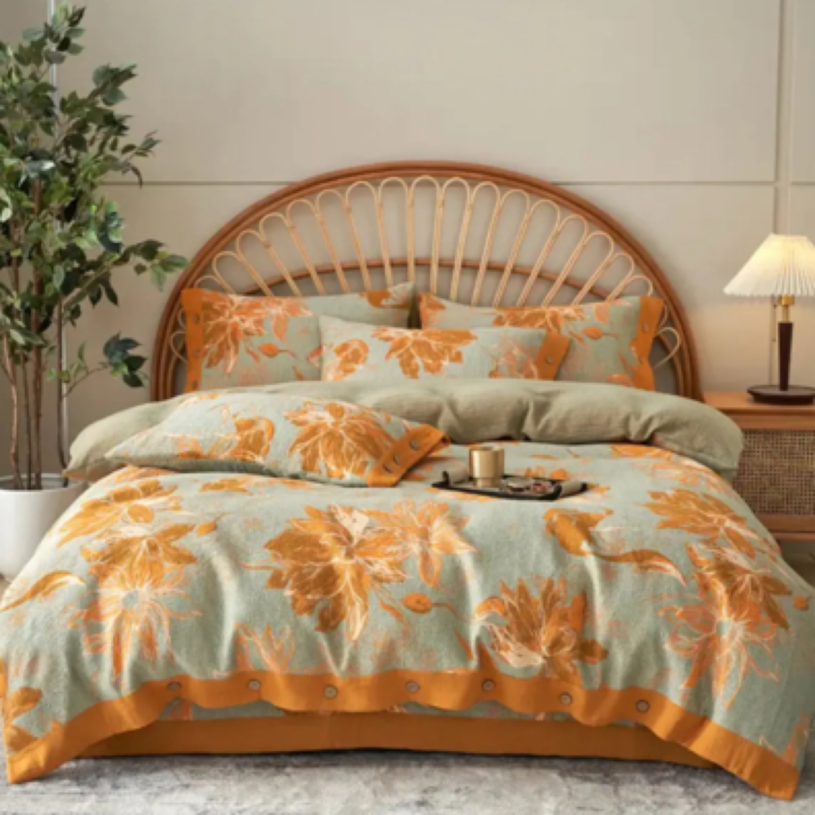 【知秋加厚】全棉100棉双层纱色织母婴级双层纱高质量四件套床单