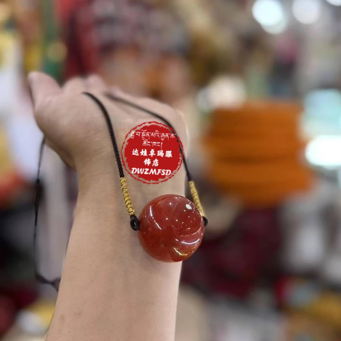 非金属仿水晶项链 珊瑚复古圆疙瘩项链颈饰红色饰品颈链男女通用