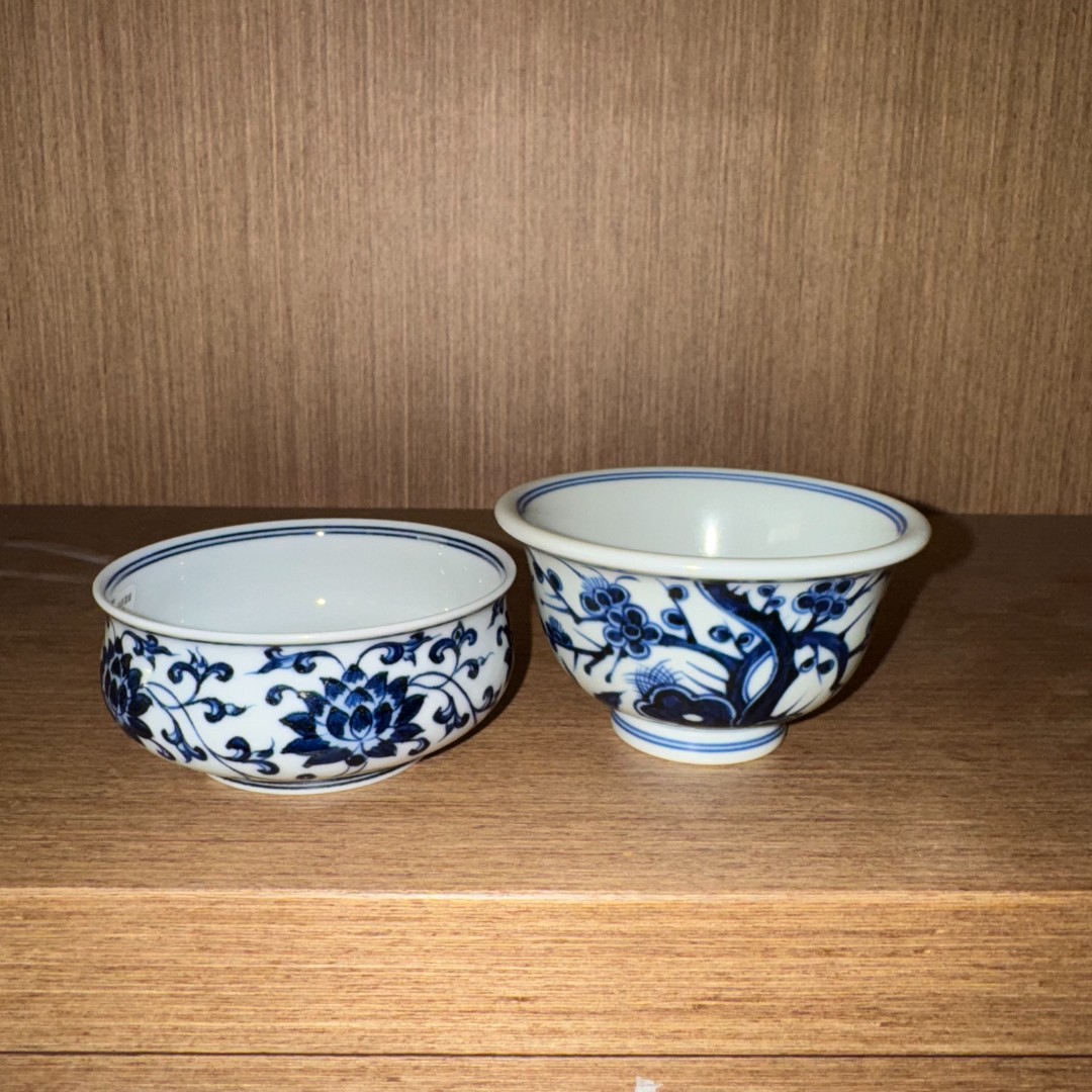 【小乔赏瓷】青尧鱼藻+缠枝对杯