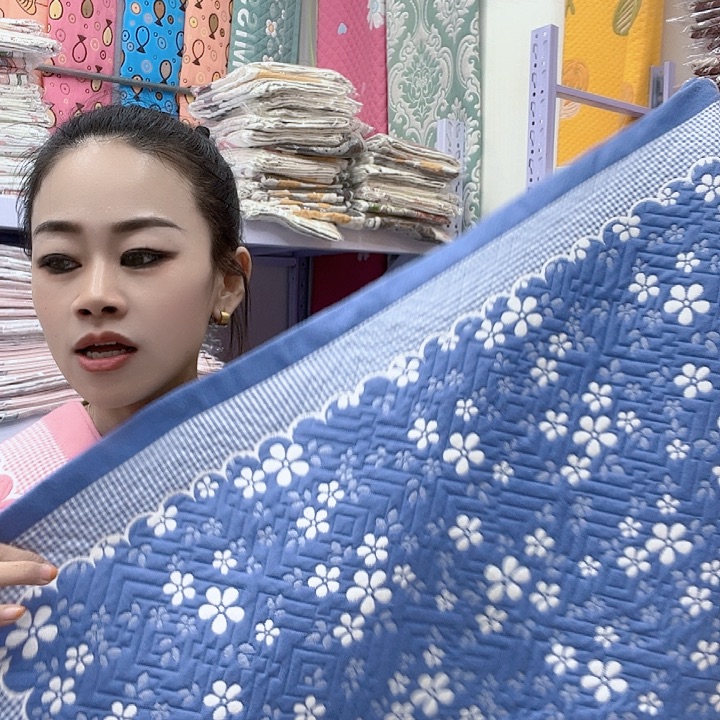 棉蓝色雪花纯棉面料